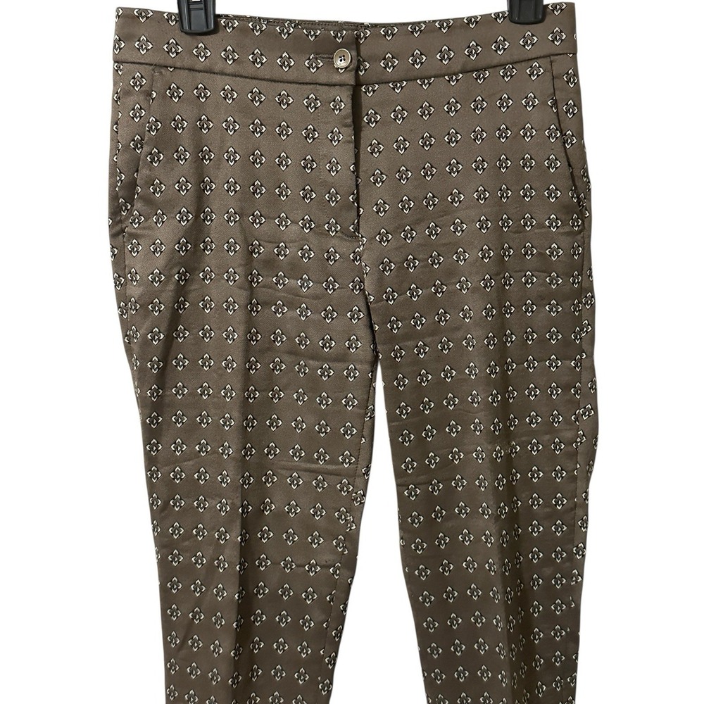 ETRO Brown Embroidered Print Casual Pants Size 40 Made in Italy Tailored READ - Picture 2 of 16
